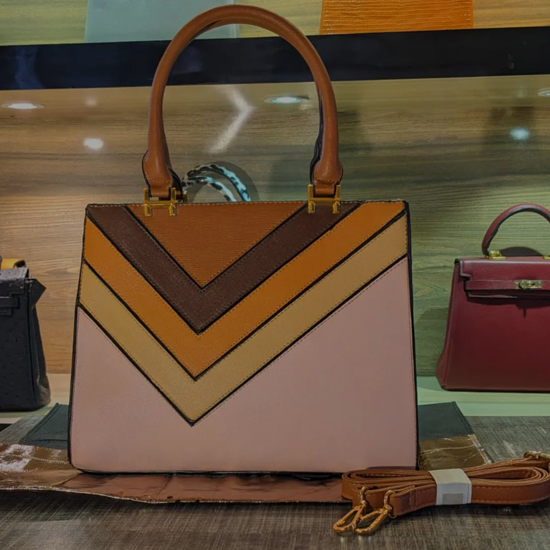 Multicolor Shoulder bag front view by vibe totes