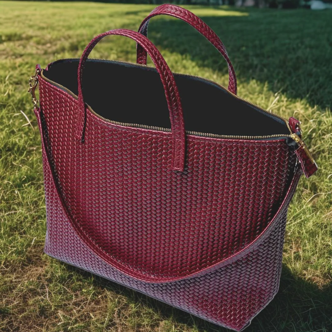 maroon ladies tote bag inside view | pakistan vibetotes