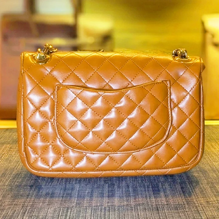 brown crossbody bag back view