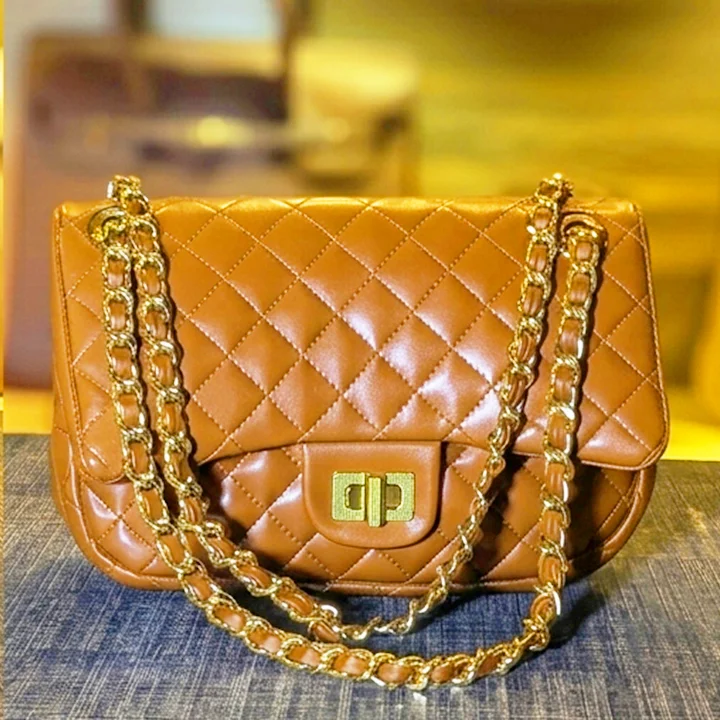 Brown crossbody bag front view