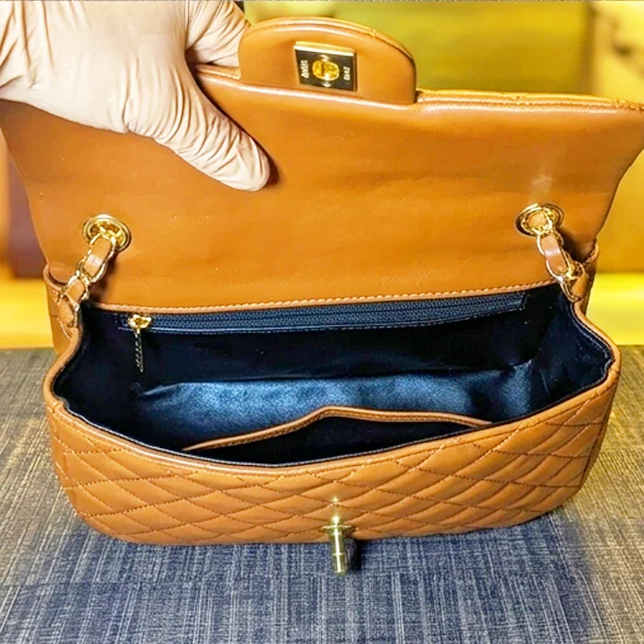 Burgundy crossbody bag inner view