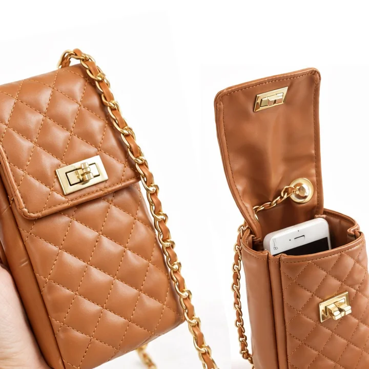 inner view Brown mobile wallet for girls. buy online at vibe totes