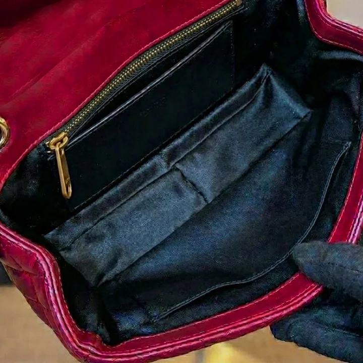 Burgundy crossbody bag inner view