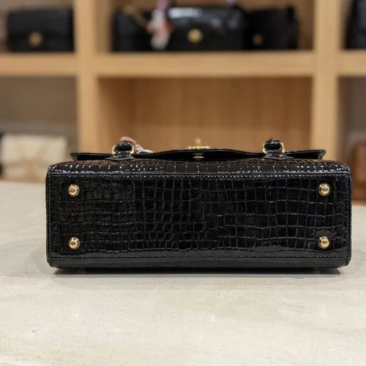 down view black crocodile leather Shoulder Bag | New and unique design