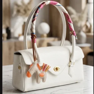 front view white crocodile leather Shoulder Bag | New and unique design
