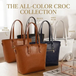 Vibe Totes crocodile textured leather tote bags for women - All colors Cover Photo| elegant shoulder bag in Pakistan