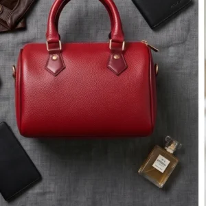 Red crocodile texture main picture ladies crossbody duffle bag by Vibe Totes