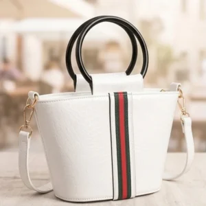glossy white crocodile texture crossbody bag